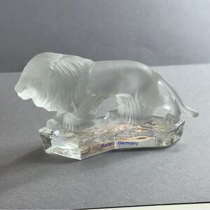 Crystal Lion Figurine Goebel West Germany Glass Vintage Gift